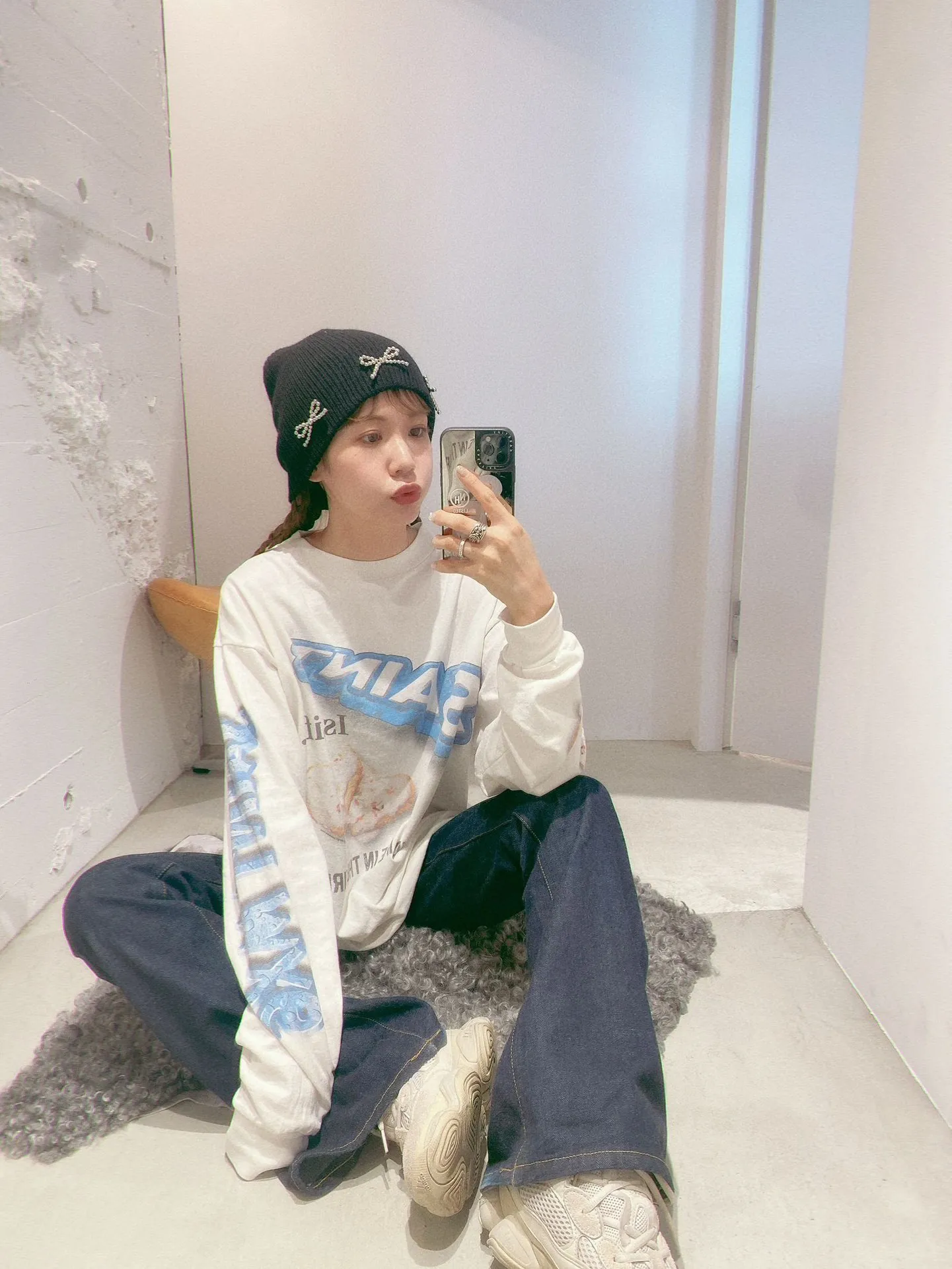 SAINT Mxxxxxx HEART COOKIES L/S TEE/WHT Love Oreo printed long sleeves Off-white S-XL Customized co-branded main mark/wash mark Correct version Ready-made garments washed and distressed VINTAGE feeling Top-notch printing technology Perfect restoration